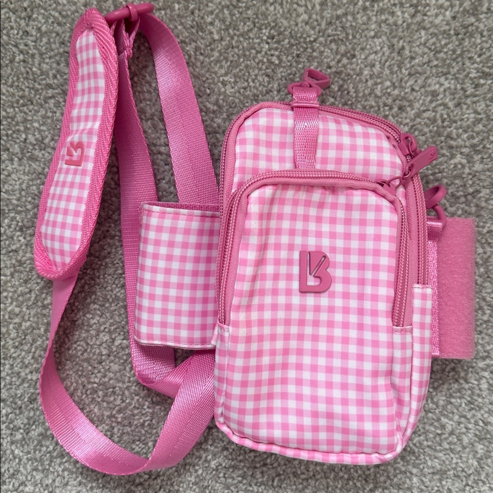 BuffBunny Pink Gingham Water Bottle Holder